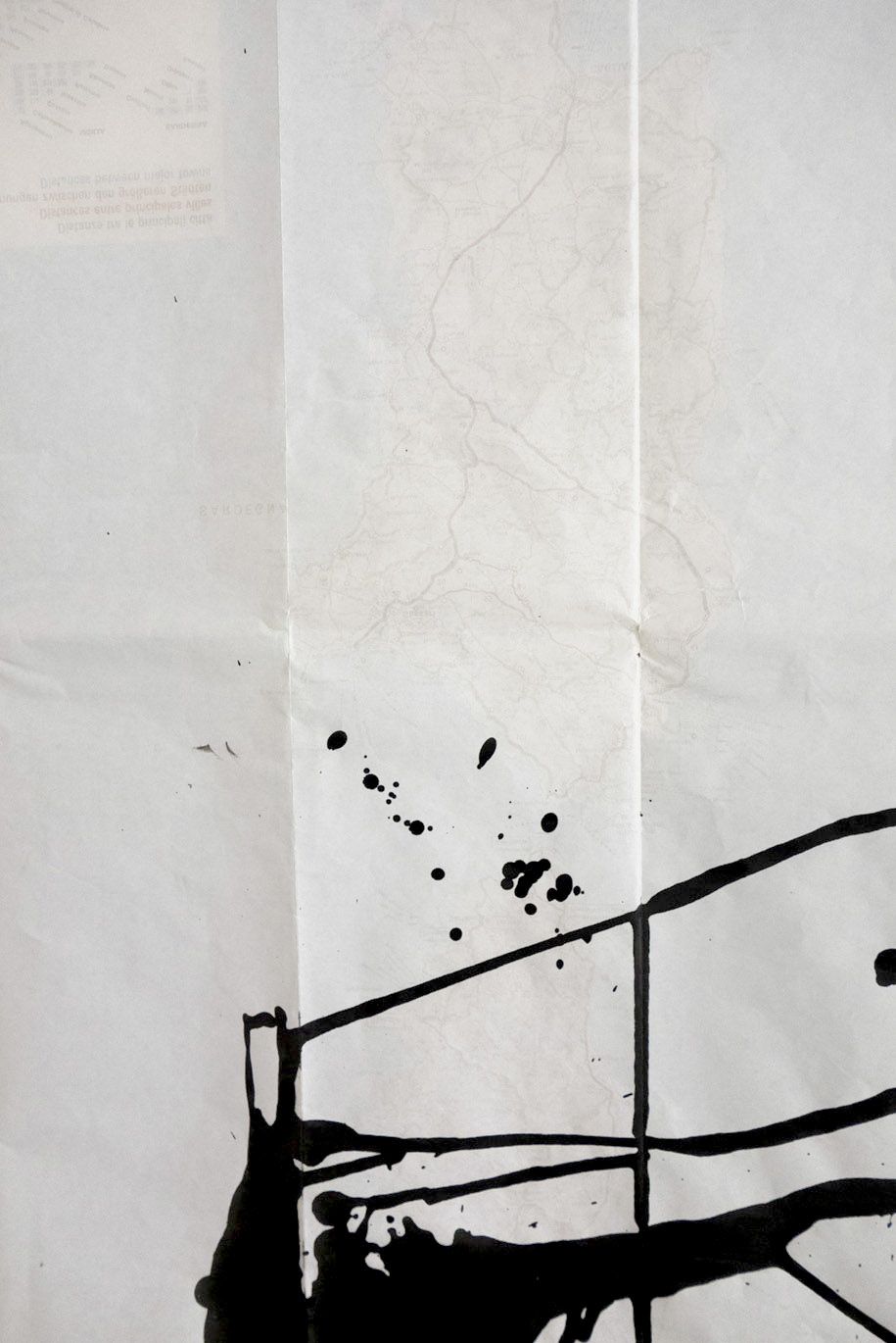 Foto von Detail von „Wege“ von Jürgen Röhrig in der Austellung WEG, Kulturwerkstatt Kircheib, 2022.