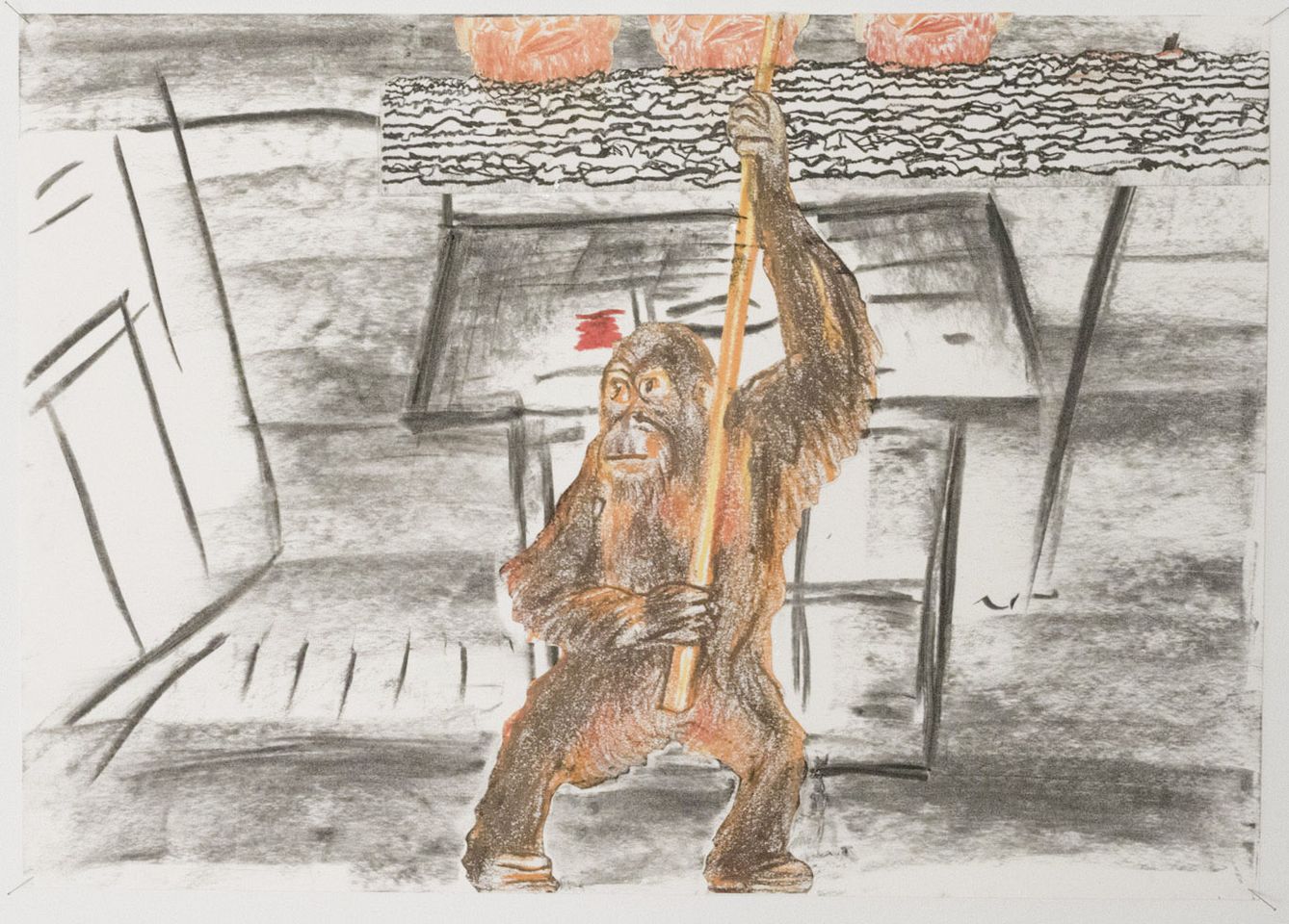 Zeichnung von Mark Met in der Ausstellung WEG, Kulturwerkstatt Kircheib, 2022. Zeichnung von Mark Met in der Ausstellung WEG, Kulturwerkstatt Kircheib, 2022.