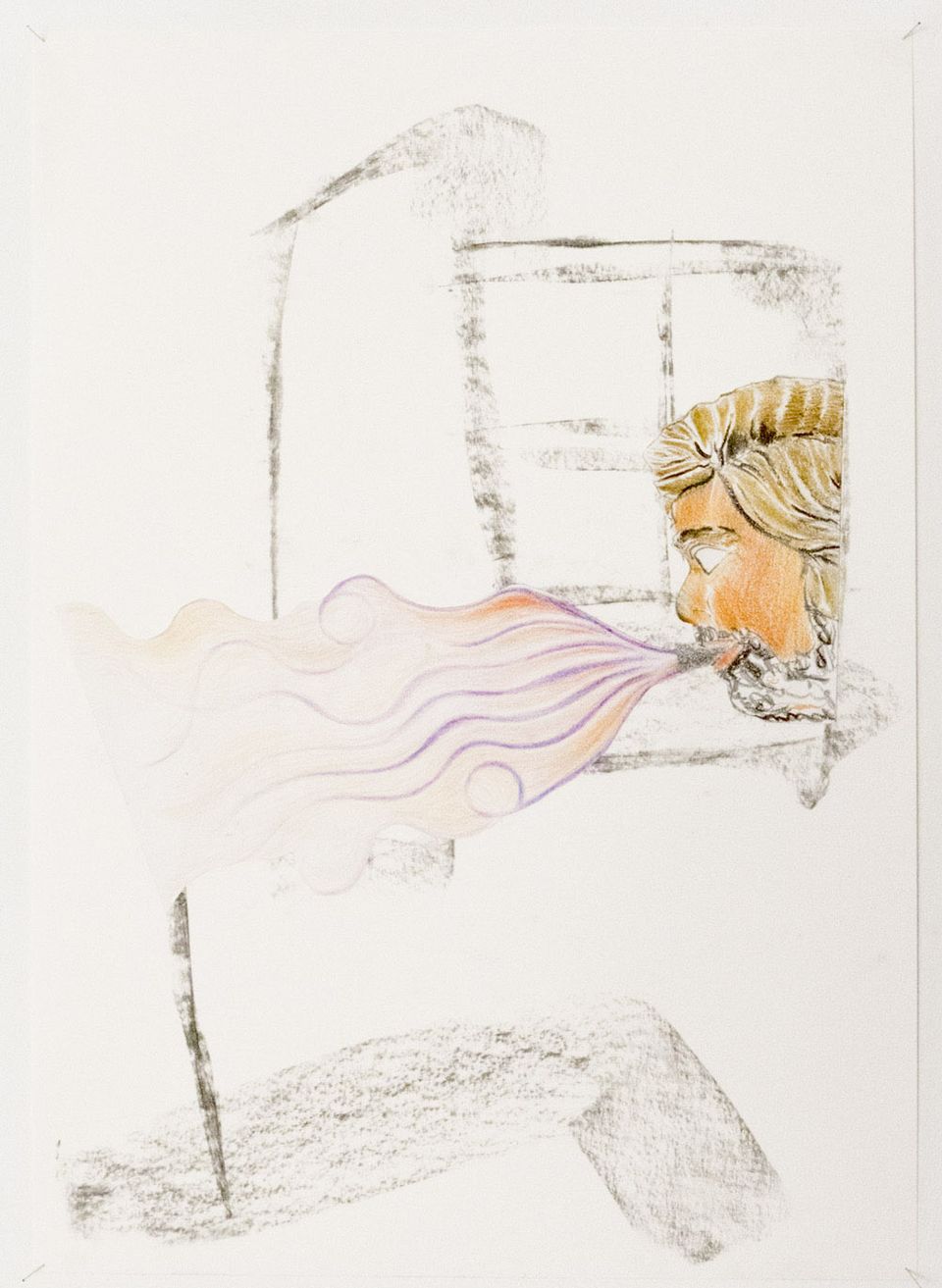 Zeichnung von Mark Met in der Ausstellung WEG, Kulturwerkstatt Kircheib, 2022. Zeichnung von Mark Met in der Ausstellung WEG, Kulturwerkstatt Kircheib, 2022.